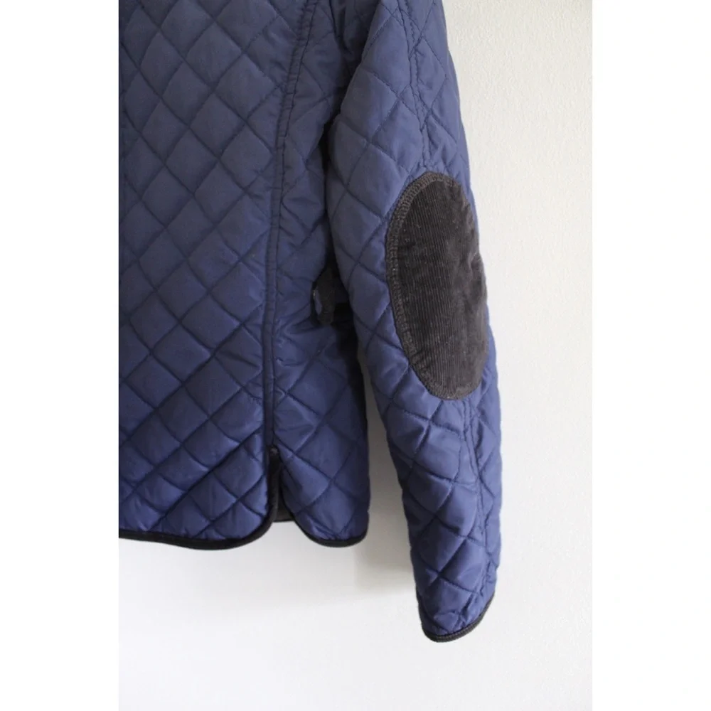 Zara Blue Contrasting Quilted Button Jacket Small Preowned - Picture 8 of 9